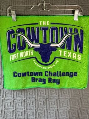 Leslie Jordan Hand Towel Green Cowtown Fort Worth Brag Rag Challenge Marathon